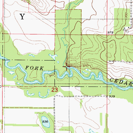 Topographic Map of Kilson Creek, IA