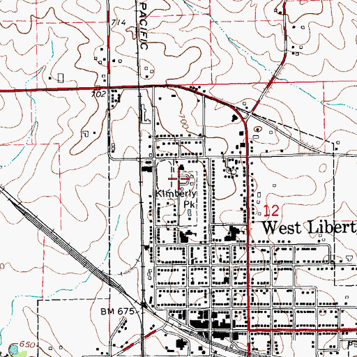 Topographic Map of Kimberly Park, IA