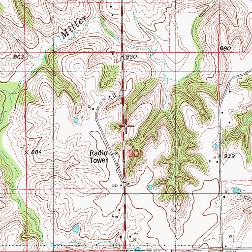Topographic Map of King School, IA