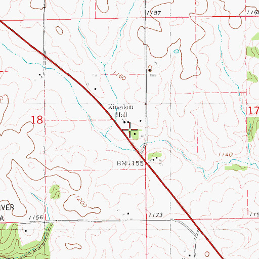 Topographic Map of Kingdom Hall Church, IA