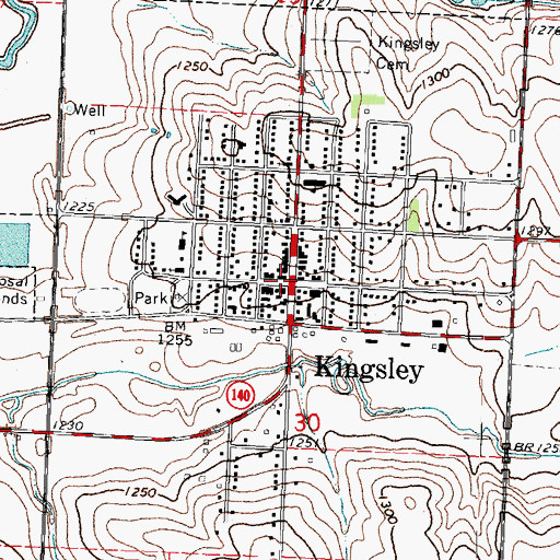 Topographic Map of Kingsley, IA