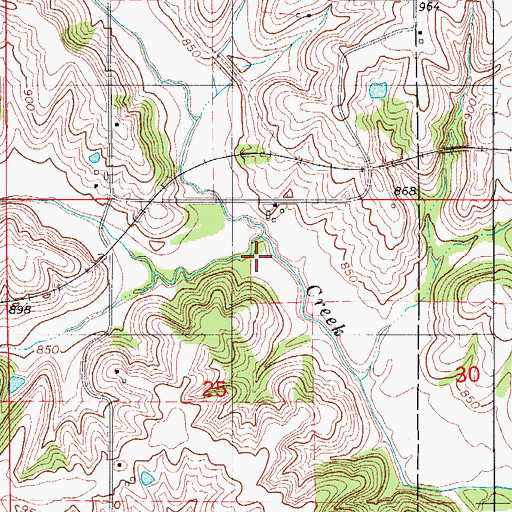 Topographic Map of Kinser Creek, IA