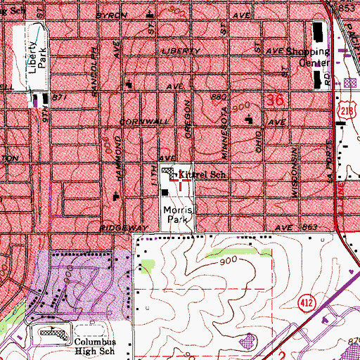 Topographic Map of Kittrell Elementary School, IA