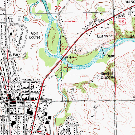 Topographic Map of Kitty Creek, IA