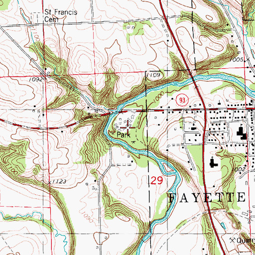 Topographic Map of Klacks Island Park, IA