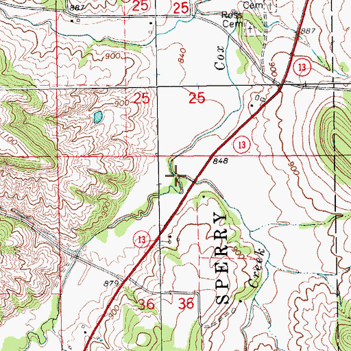 Topographic Map of Kleinlein Creek, IA