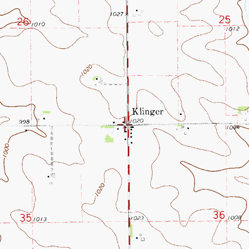 Topographic Map of Klinger, IA