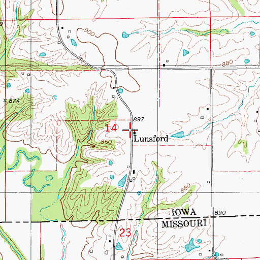Topographic Map of Klondike Church, IA