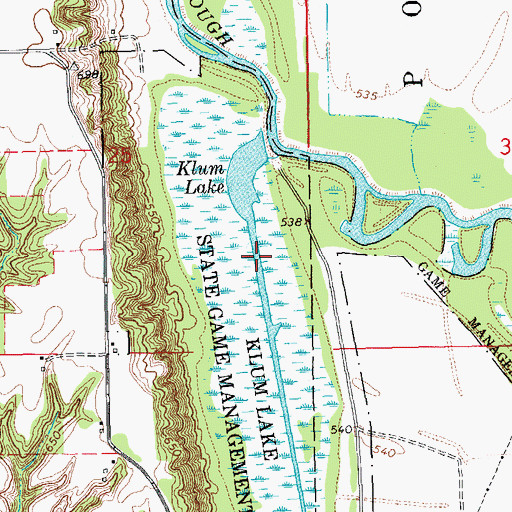Topographic Map of Klum Lake, IA