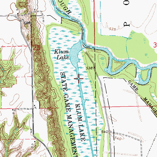 Topographic Map of Klum Lake, IA