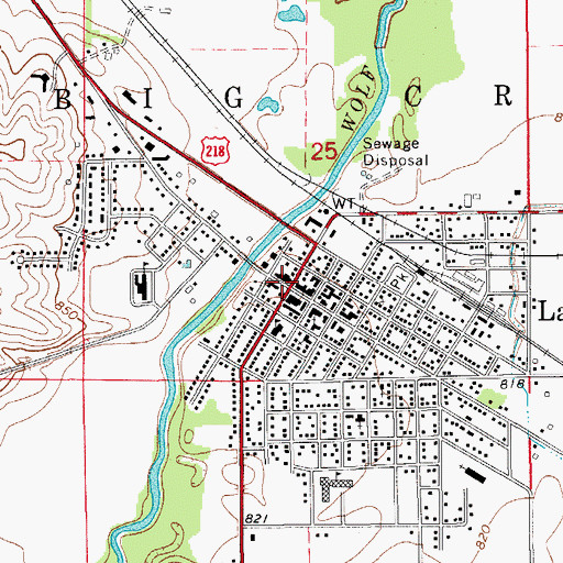 Topographic Map of La Porte City, IA