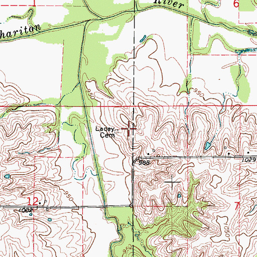 Topographic Map of Lacey Cemetery, IA