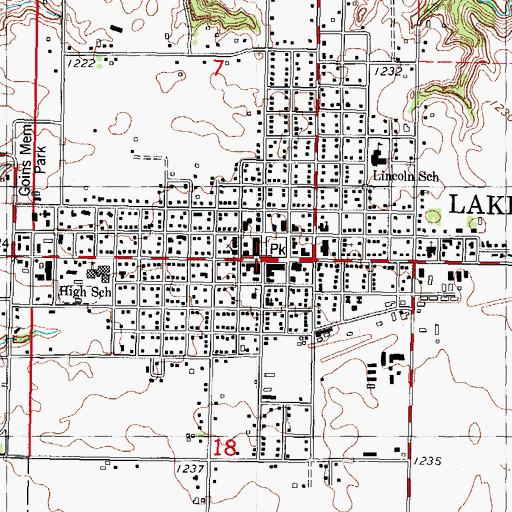 Topographic Map of Lake City, IA