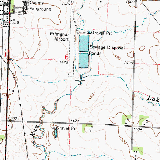 Topographic Map of Lake Creek, IA