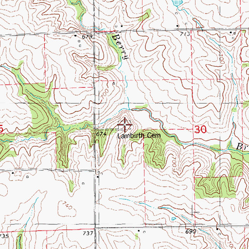 Topographic Map of Lambirth Cemetery, IA