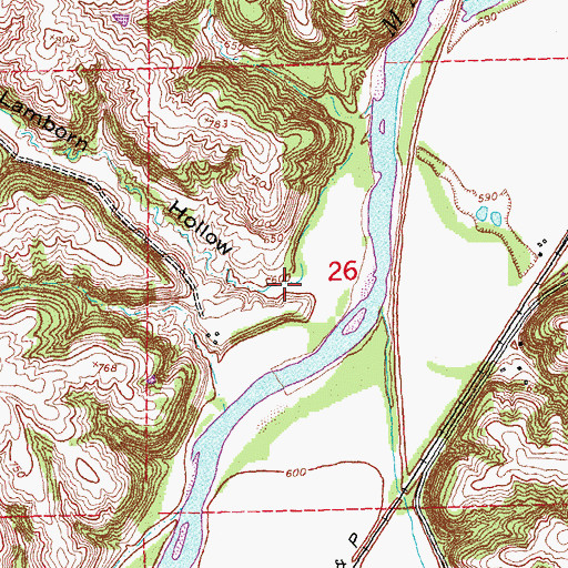 Topographic Map of Lamborn Hollow, IA