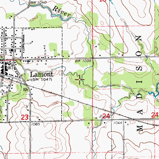 Topographic Map of Lamont Creek, IA