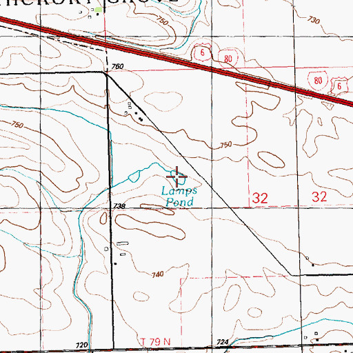 Topographic Map of Lamps Pond, IA