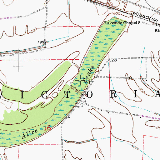 Topographic Map of Alice Brake, AR