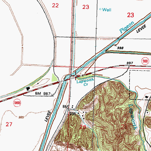 Topographic Map of Lapworth Creek, IA
