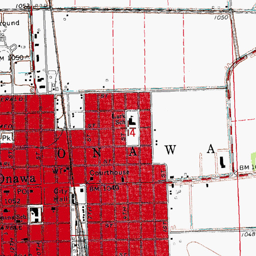 Topographic Map of West Monona Elementary School, IA