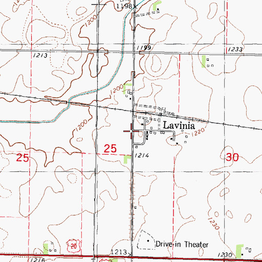 Topographic Map of Lavinia, IA
