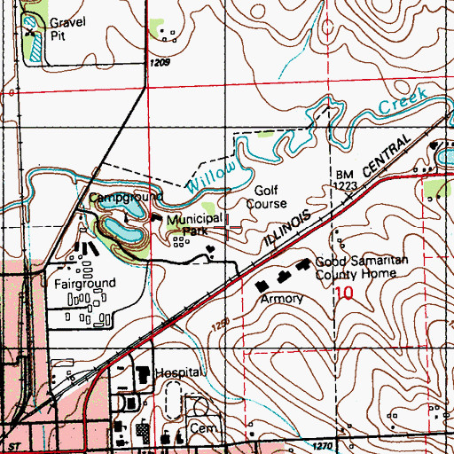 Topographic Map of Le Mars Municipal Park, IA