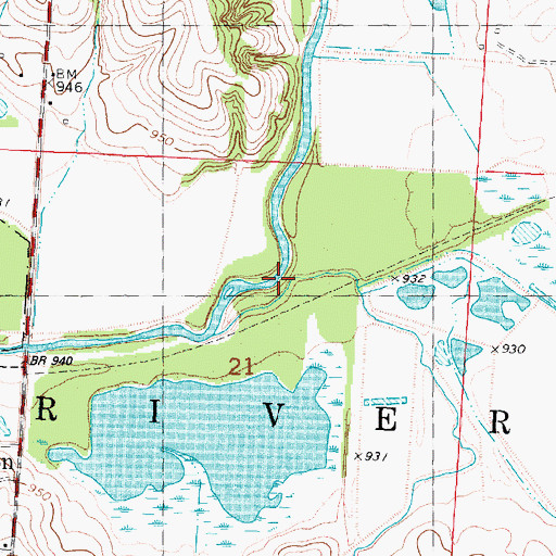 Topographic Map of Ledgewood Creek, IA