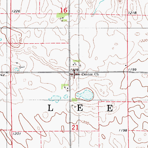 Topographic Map of Lee Center Church, IA