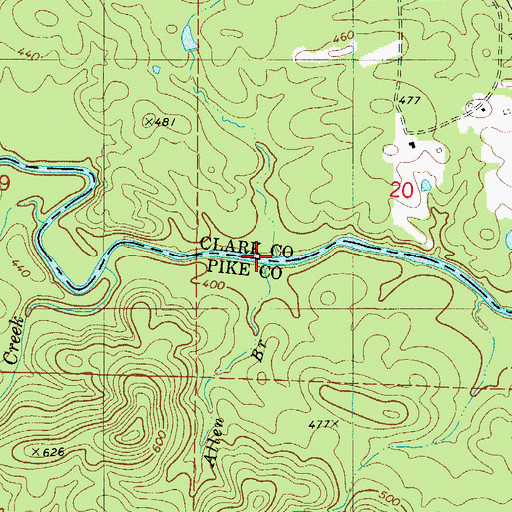 Topographic Map of Allen Branch, AR
