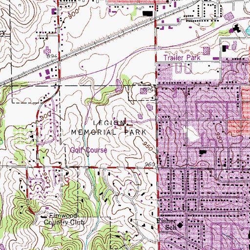 Topographic Map of Legion Memorial Park, IA