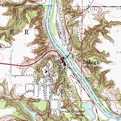 Topographic Map of Lehigh, IA