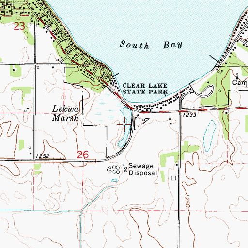 Topographic Map of Lekwa Marsh, IA