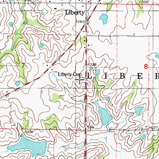 Topographic Map of Liberty Cemetery, IA