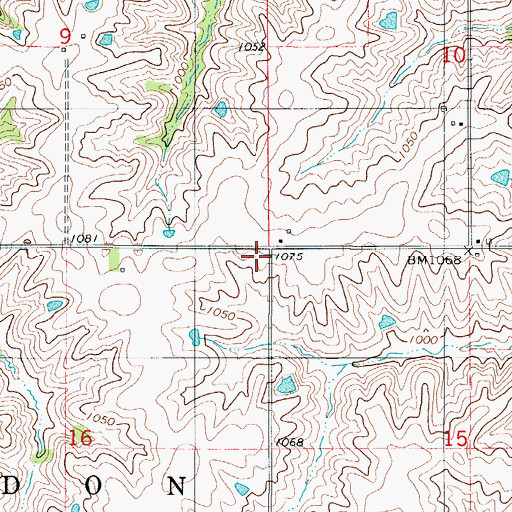 Topographic Map of Liberty Center School, IA