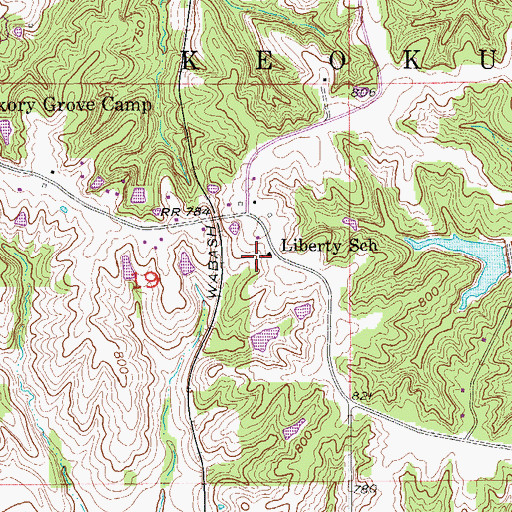 Topographic Map of Liberty School, IA