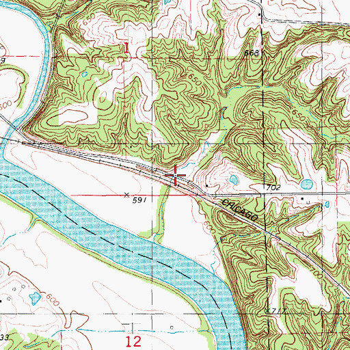 Topographic Map of Lick Creek, IA