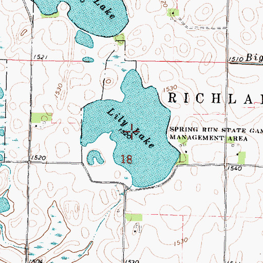 Topographic Map of Lily Lake, IA