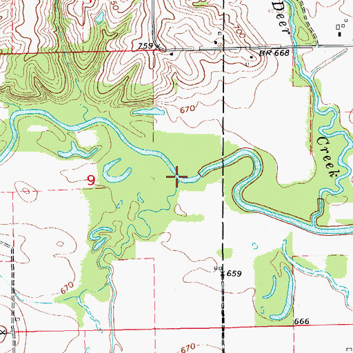 Topographic Map of Lime Creek, IA