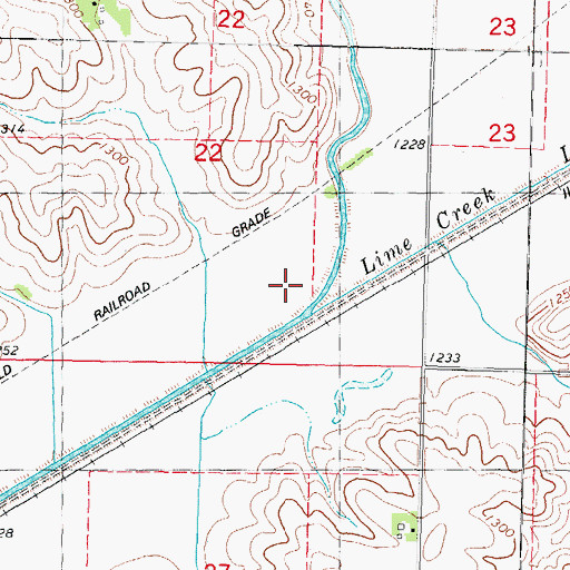Topographic Map of Lime Creek, IA