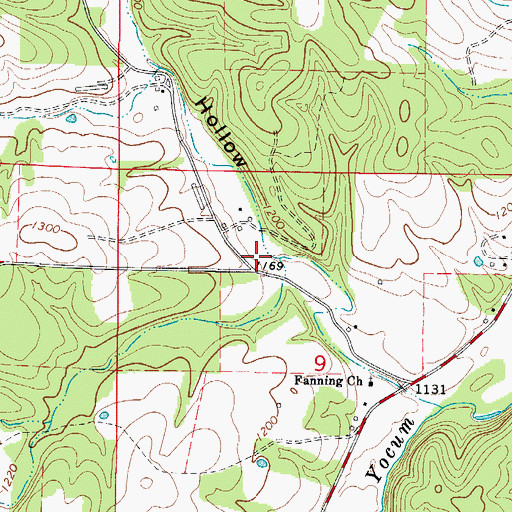 Topographic Map of Allen Hollow, AR
