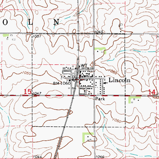Topographic Map of Lincoln, IA