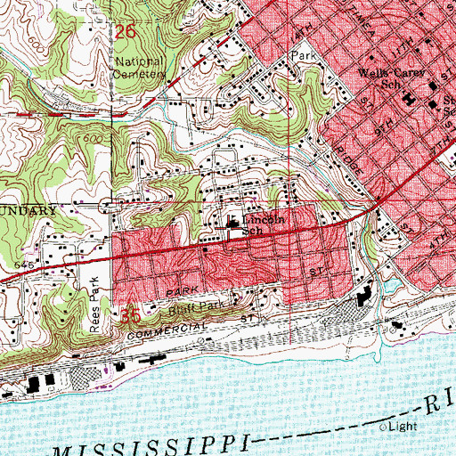 Topographic Map of Lincoln School, IA