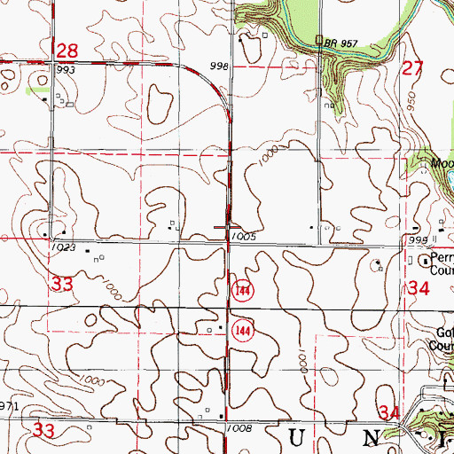 Topographic Map of Lincoln School, IA