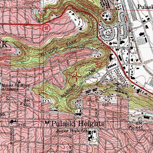 Topographic Map of Allsopp Park, AR