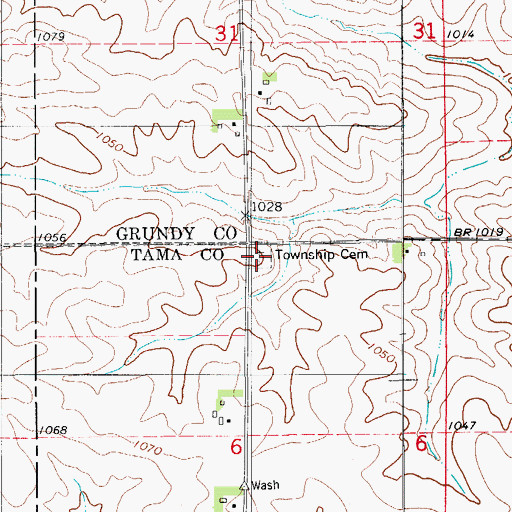 Topographic Map of Lincoln Township Cemetery, IA