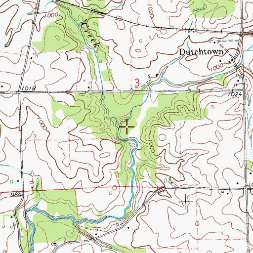 Topographic Map of Lindsey Creek, IA