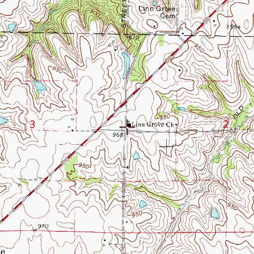 Topographic Map of Linn Grove Church, IA