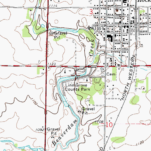 Topographic Map of Linn Grove County Park, IA