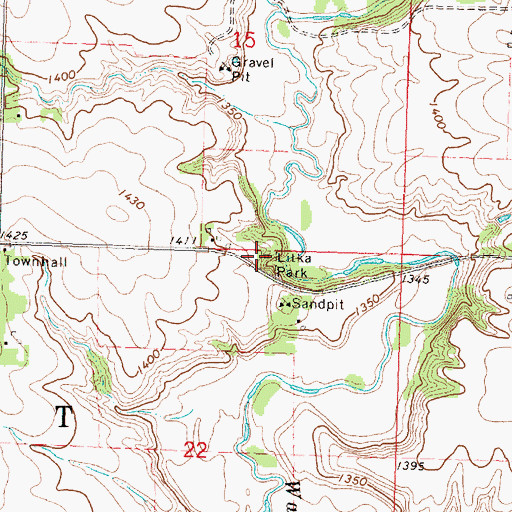 Topographic Map of Litka Park, IA